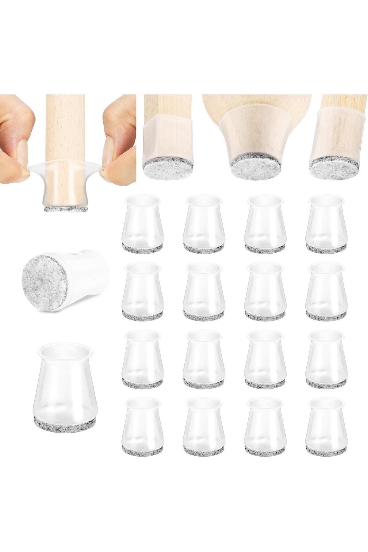 Yenigeldi 8 Adet ( 2cm - 2,5 Cm ) Silikon Masa Sandalye Pabuç Kaydırmaz Zemin Koruyucu