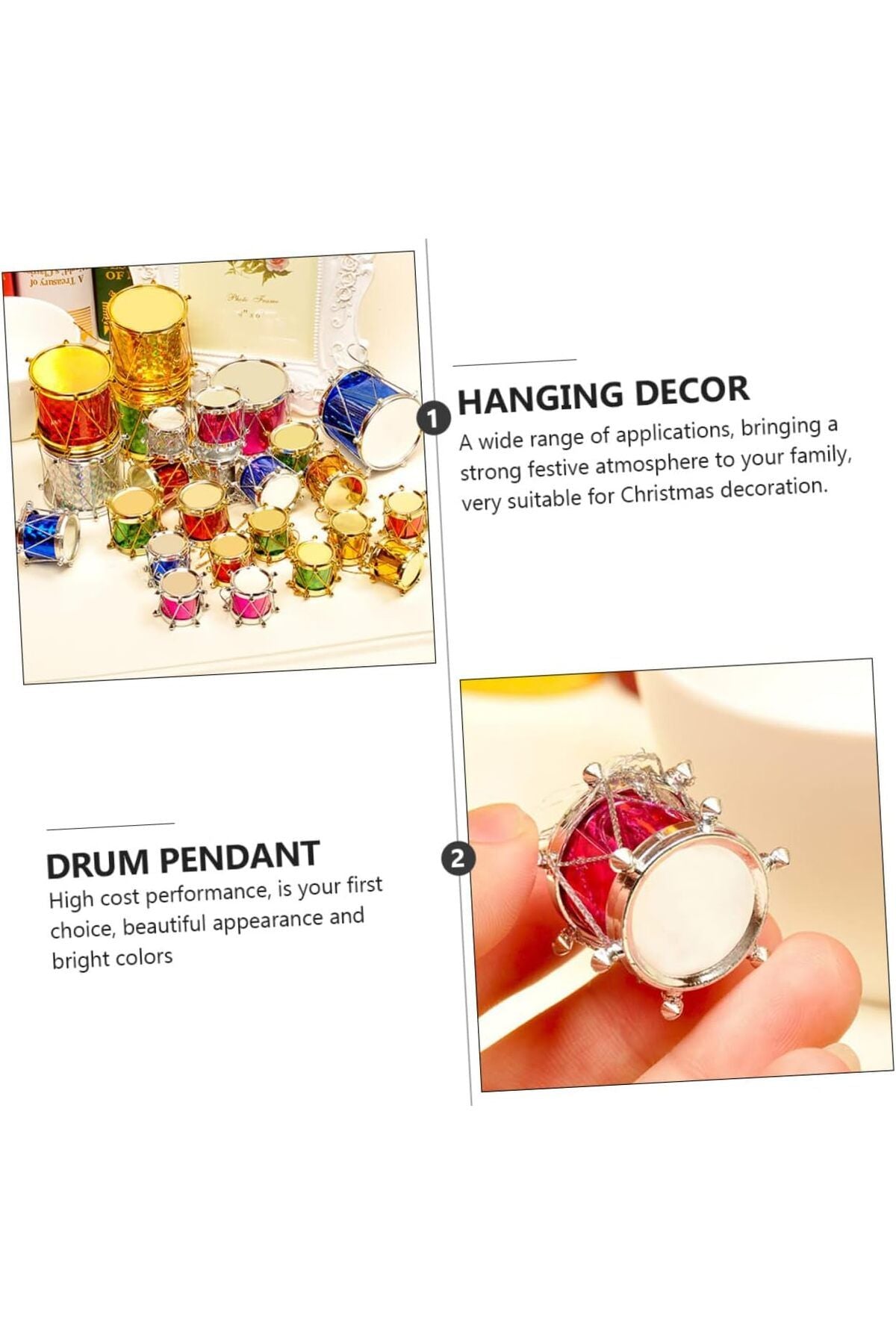 Yenigeldi 12 Adet Yılbaşı Çam Ağacı Davul Süs , Yılbaşı Parti Süsü