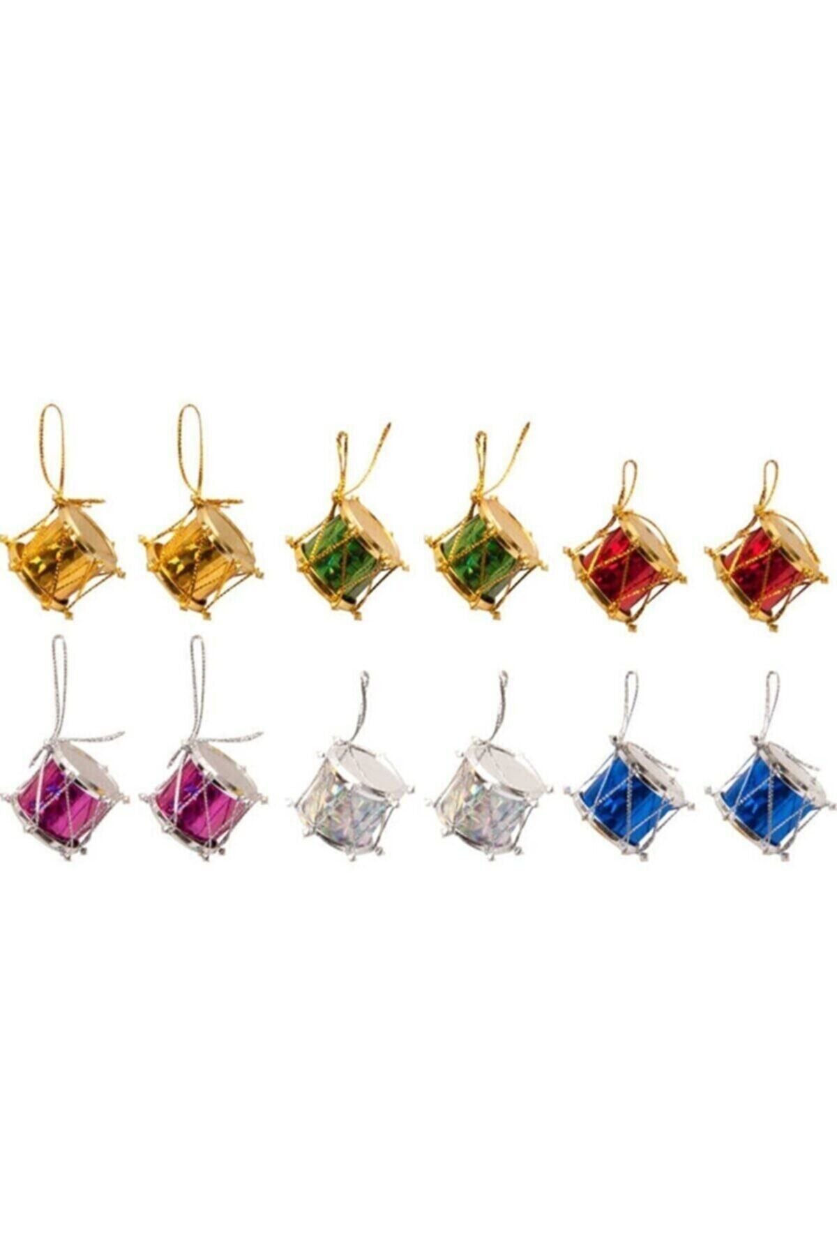 Yenigeldi 12 Adet Yılbaşı Çam Ağacı Davul Süs , Yılbaşı Parti Süsü