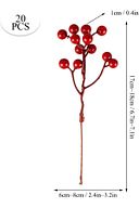 2 Adet 17 cm Kokina Red Berry Yılbaşı Süsü Yılbaşı Uğuru T-105