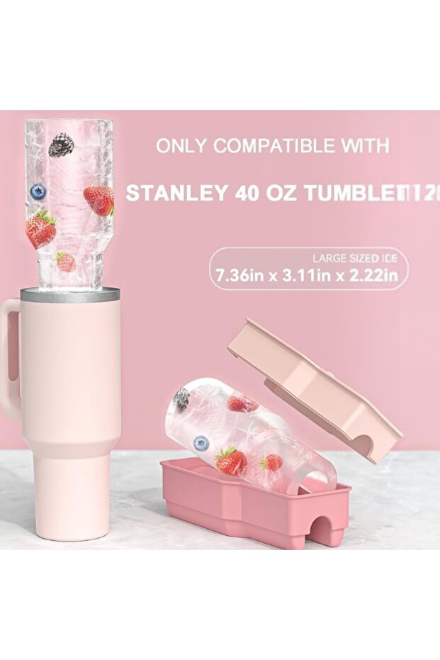 Yenigeldi Stenley Quencher 40 oz Quencher Uyumlu Silikon Buz Kalıbı – Yavaş Erime Teknolojisi