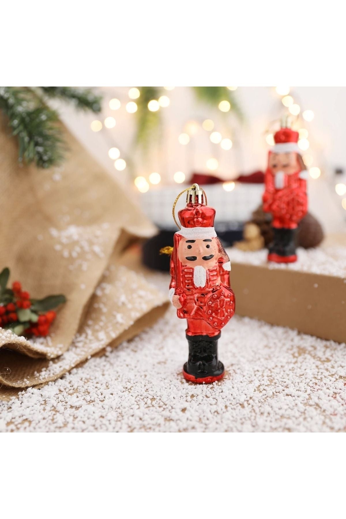 Yenigeldi 3 Adet Fındıkkıran Asker (7 CM) Nutcracker Çam Ağacı Süsü Yılbaşı Doğum Günü Parti Süslemeleri
