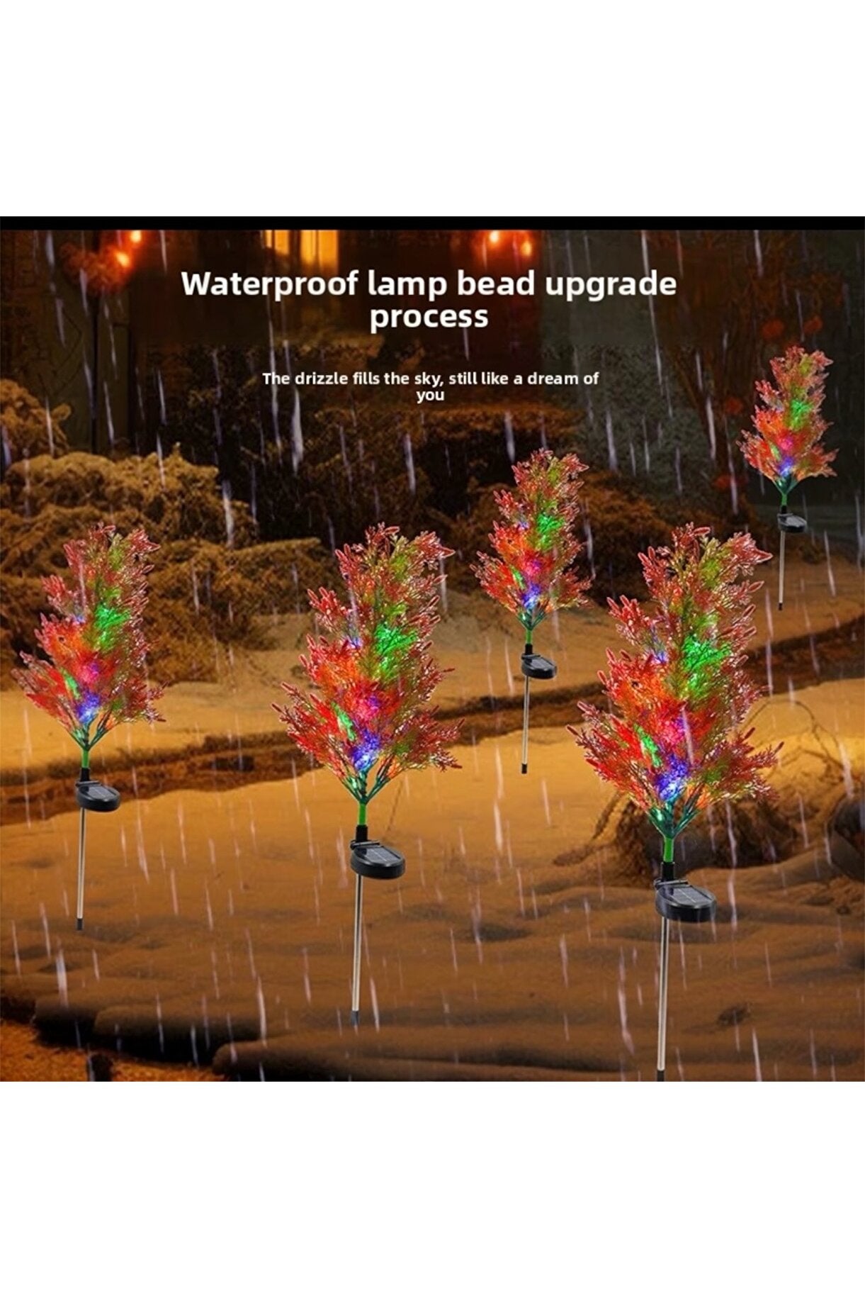 Güneş Enerjili LED Çam Ağacı Bahçe Lambası , Peyzaj Aydınlatması, Su Geçirmez, 80cm
