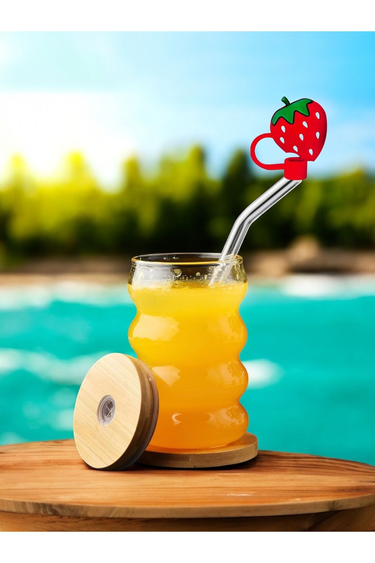 Yenigeldi Ripple Boğumlu Bardak Isıya Dayanıklı Borosilikat Kahve Çay Bubble Tea Viski Bardağı