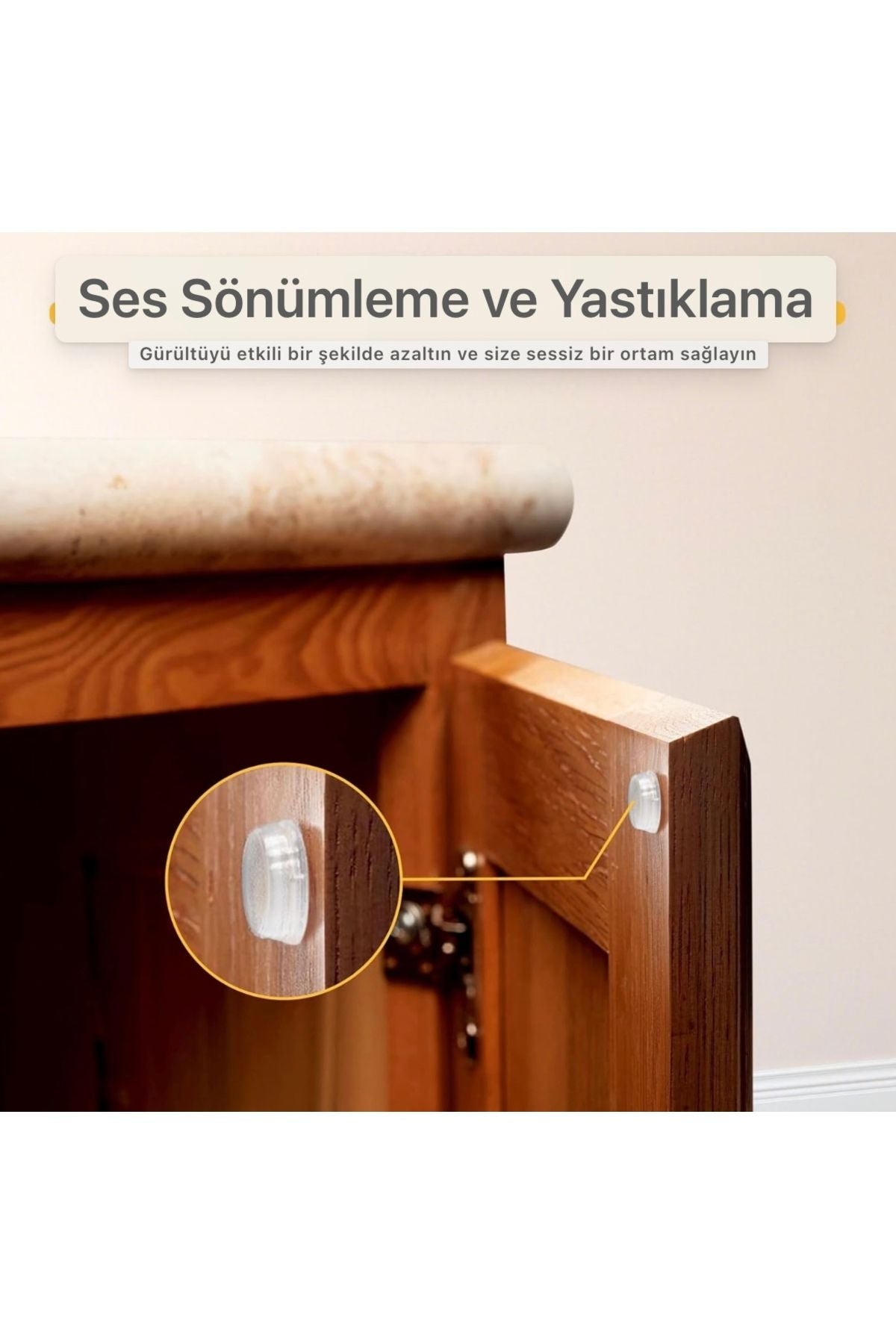 Yenigeldi 32 Adet Şeffaf Silikon Dolap Kapı Duvar Stoper Tampon Koruyucu