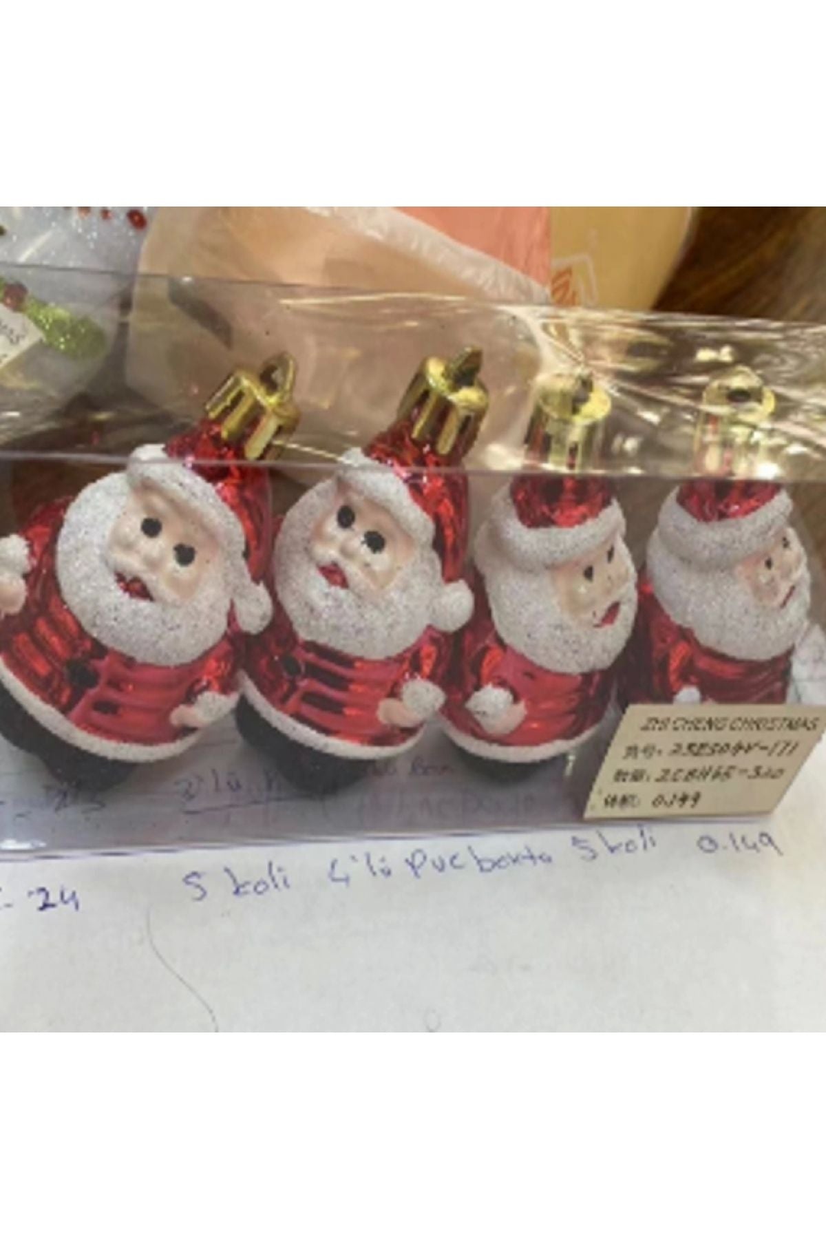 Yenigeldi 4 Adet Noel Baba Şeklinde Çam Ağacı Süsü Noel Ağacı Süslemeleri