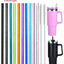 Yenigeldi 6 Adet 30cm ile Uyumlu Tritan Parıltılı Simli Pipet+ Temizleme Fırçası - 40oz Stanly Quencher Uyumlu