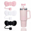 Yenigeldi 1 Adet Kawaii Tarzı Stanly Quencher için Fiyonk Pipet Başlığı - 9-10 mm Pipetlerle Uyumlu Silikon