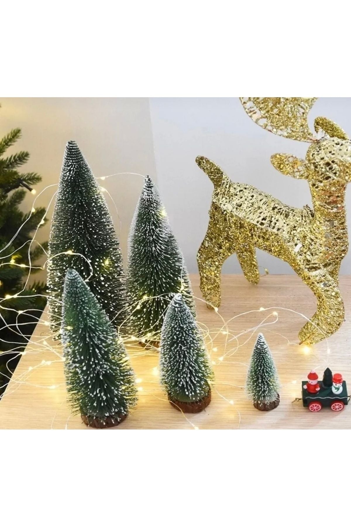 Yenigeldi 3’lü (2 ADET 10 CM VE 1ADET 15 CM) Kendinden Işıklı Yılbaşı Ağacı