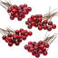 Yenigeldi 2 Demet ( Bir Demetinde : 6 Adet Vardır ) Mini Uğur Kokina Red Berry Yılbaşı Süsü Dekor Süs T108
