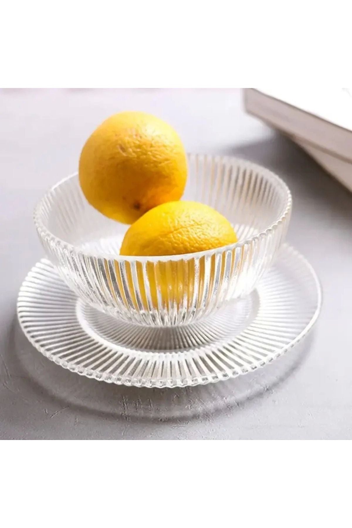 Yenigeldi 2 Adet Cam Meyve Kasesi ve 2 Adet Cam Pasta Tabağı