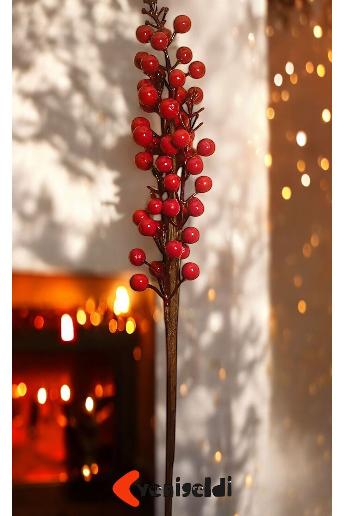 2 Adet 65 cm Büyük Boy El Yapımı Uğur Kokina Red Berry Yılbaşı Süsü Süs t1162