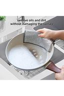 2 Adet Çift Katlı Çok Amaçlı Mucize Mikrofiber Inox Bez Telli Bulaşık Bezi, Mutfak Banyo Bezi