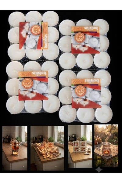 Yenigeldi Bolsius 4 Paket (27'li Tealight Mum )– 3.5-4 Saat Yanma Süreli Sağlık ve Güvenlik Sertifikalı Polonya Mumu