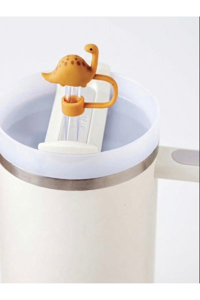 Yenigeldi Sevimli Dinozor 10mm Pipet Koruyucu - Silikon Pipet Tıpası, Kapağı ve Başlığı