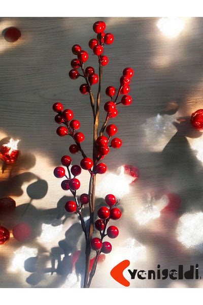 Yenigeldi 2 Adet 70 cm Büyük Boy El Yapımı Uğur Kokina Red Berry Yılbaşı Süsü Süs t1151