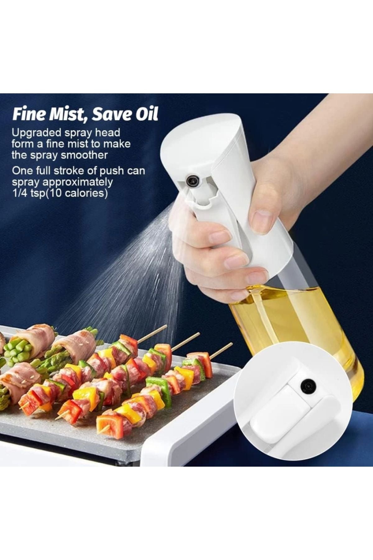 Yenigeldi 1 Adet Air Fryer Yağ Sprey Airfryer Için Yağdanlık Yağlık Sirke Zeytinyağ Püskürtücü Cam Şişe