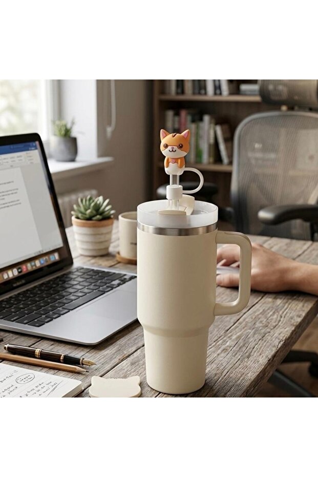 Yenigeldi 1 Adet (10MM) Stnly Quencher Uyumlu Toz Geçirmez Şans Kedisi Pipet Tıpası