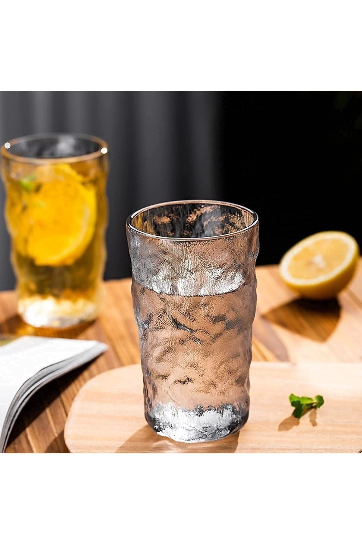 2 Adet 300ml. Italyan Cam Buzul Bardak, Buzlu Su Bardağı, Kokteyl Meyve Suyu Kahve Sunum