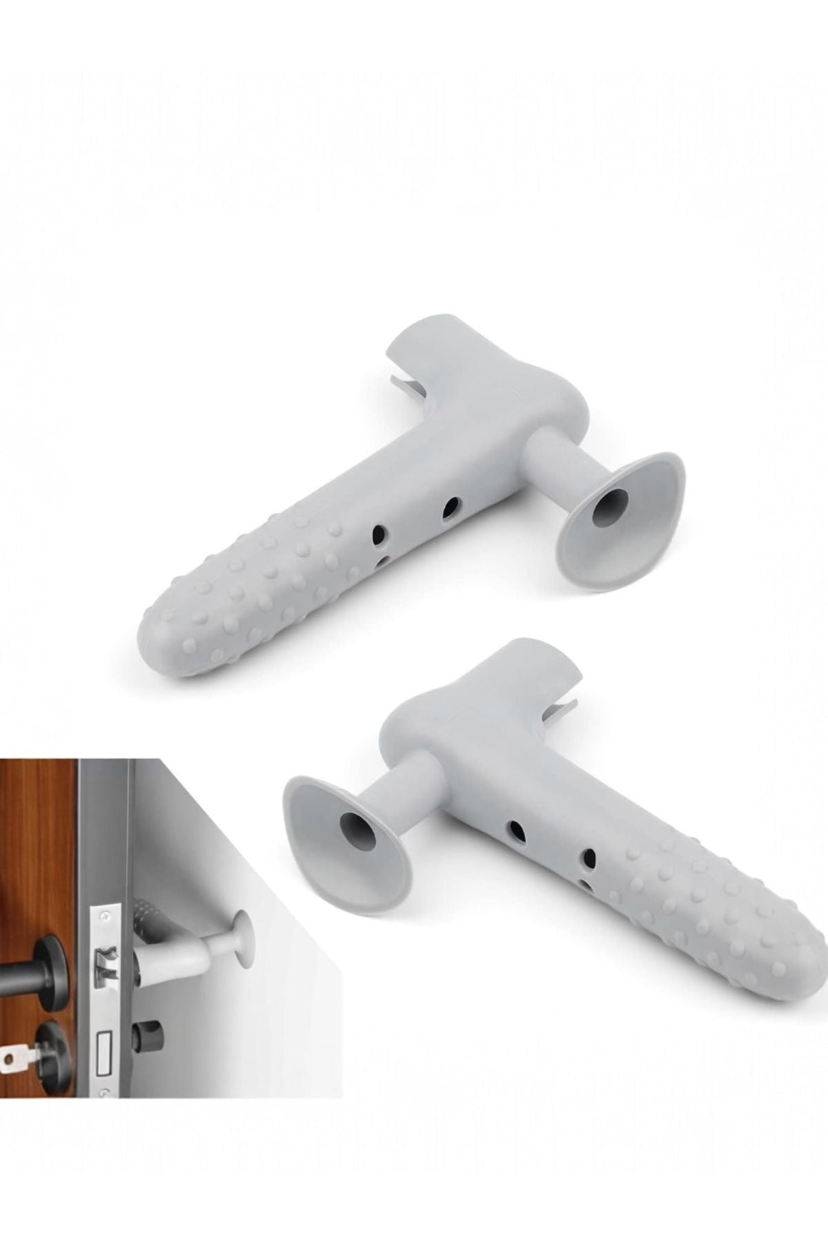 2 Adet Silikon Vantuzlu Kapı Kolu Kılıfı ,Duvar Koruma