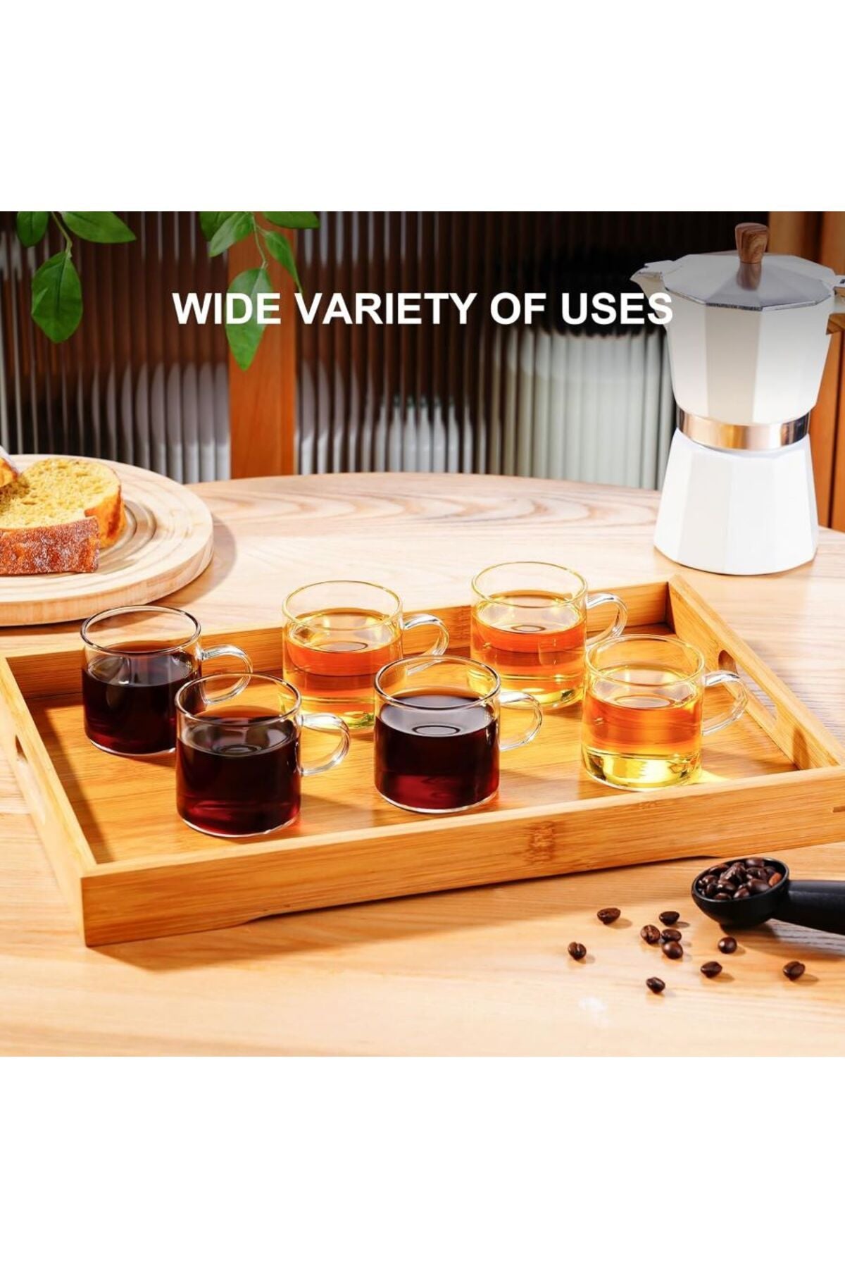 2 Adet Renkli Saplı Espresso Fincan Isıya Dayanıklı Borosilikat Bardak Kahve Çay Kupa (130ml)