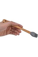 Yenigeldi 6 Adet 21 cm Pastel Renk Bambu Saplı Mini Silikon Pişirme Seti, ( Kaşık,Fırça,Spatula)