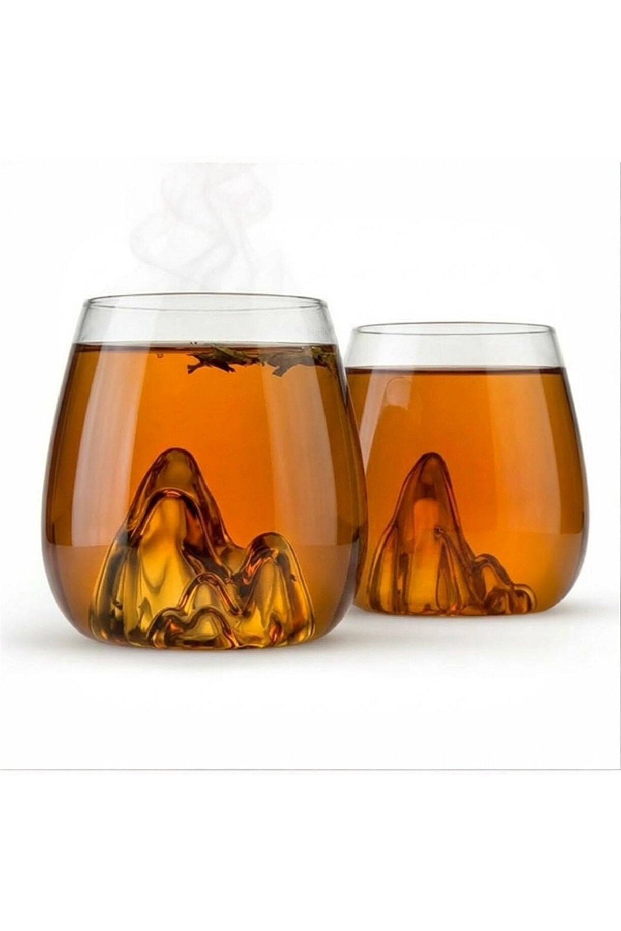 Yenigeldi 1 Adet Japon Zen Sitili Fuji Dağı Figürlü Kristal Tarzı Viski Kokteyl Bourbon Bardağı
