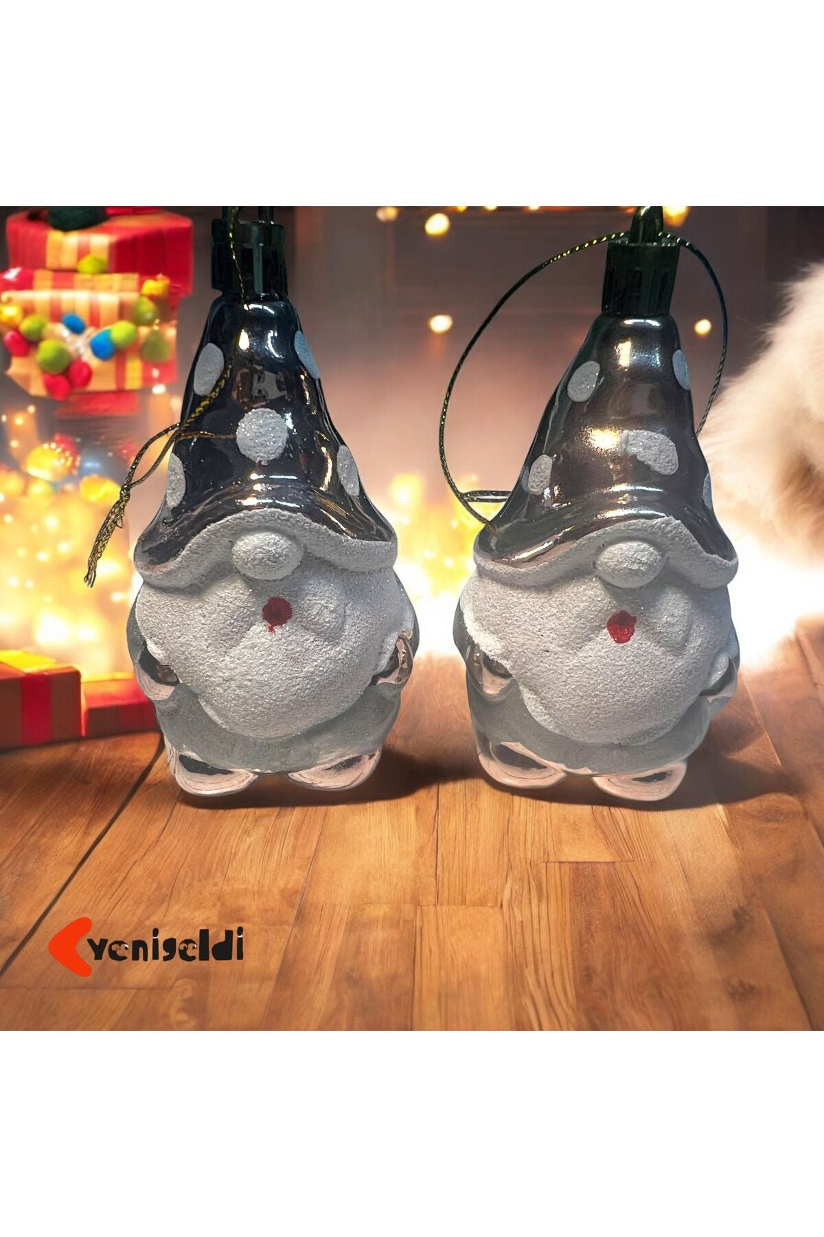 2 Adet (9 CM) Gnome Yılbaşı Şans Cücesi Süslemeleri Vintage Yılbaşı Partisi Süslemeleri Hediye T-67