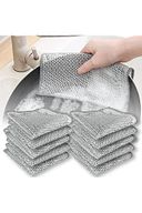 2 Adet Çift Katlı Çok Amaçlı Mucize Mikrofiber Inox Bez Telli Bulaşık Bezi, Mutfak Banyo Bezi