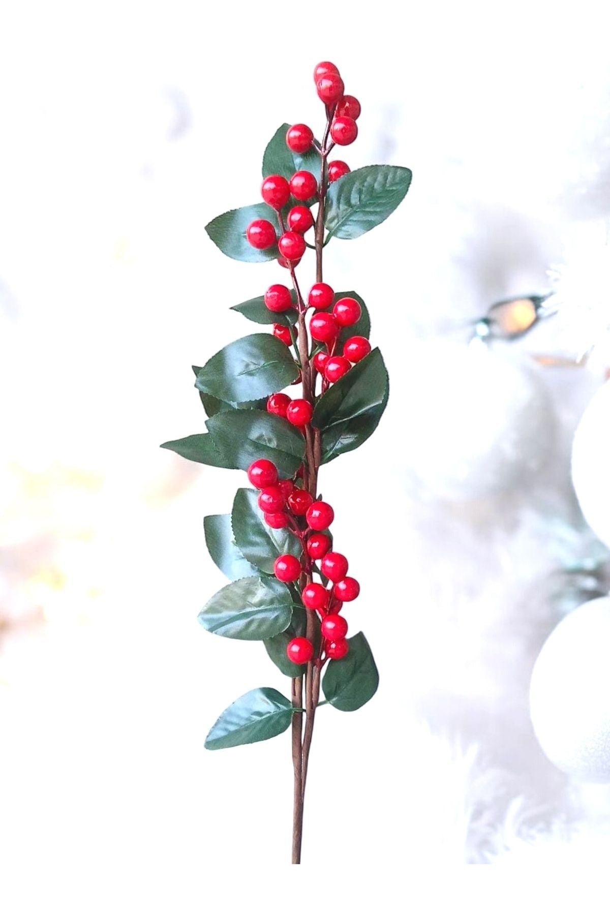 Yenigeldi 1 Adet 65 cm Büyük Boy El Yapımı Uğur Kokina Red Berry Yılbaşı Süsü Süs t1161