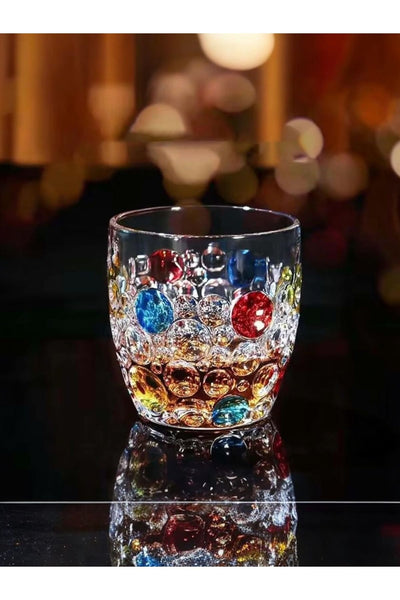 Yenigeldi 1 Adet (Y22)Renkli Vintage Premium Viski Bardağı , Burbon Kokteyl Bardak