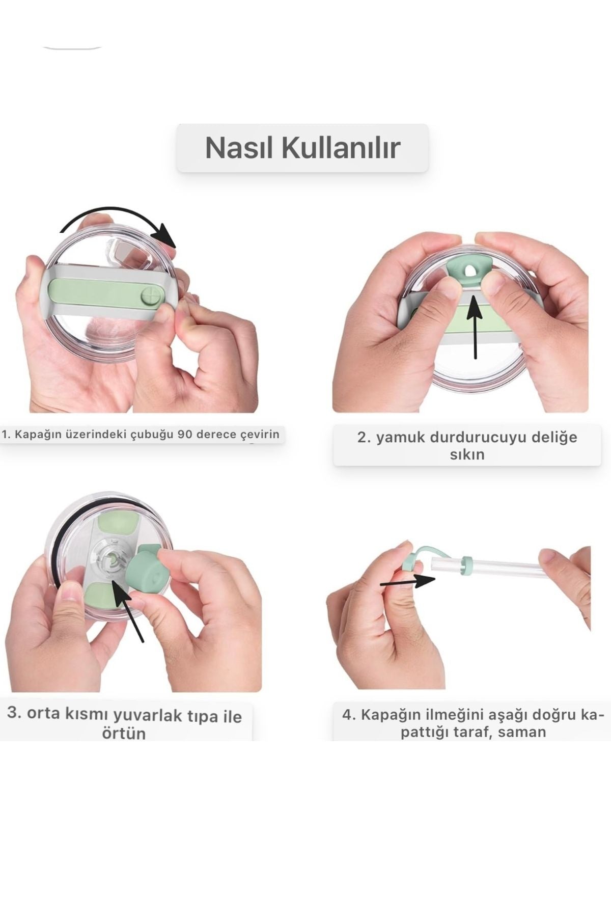 Yenigeldi 2 set (6 parça ) okaliptüs , pipet için 40 ve 30 oz Termos için Sızdırmaz Seti