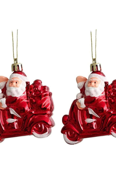 Yenigeldi 3 Adet Motorcu Noel Baba Çam Ağacı Süsü Parti Yılbaşı Ağacı Süslemeleri