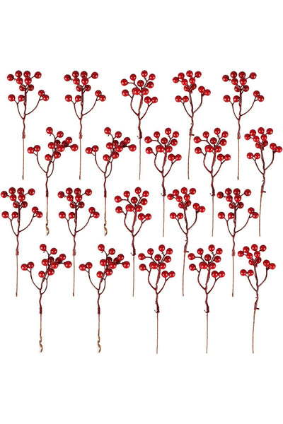 2 Adet 17 cm Kokina Red Berry Yılbaşı Süsü Yılbaşı Uğuru T-105