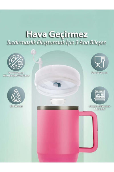Stanley Quencher 1,18 Pipetli Termos Uyumlu 1 Set 3 Parça Sızdırmaz Set Aksesuar