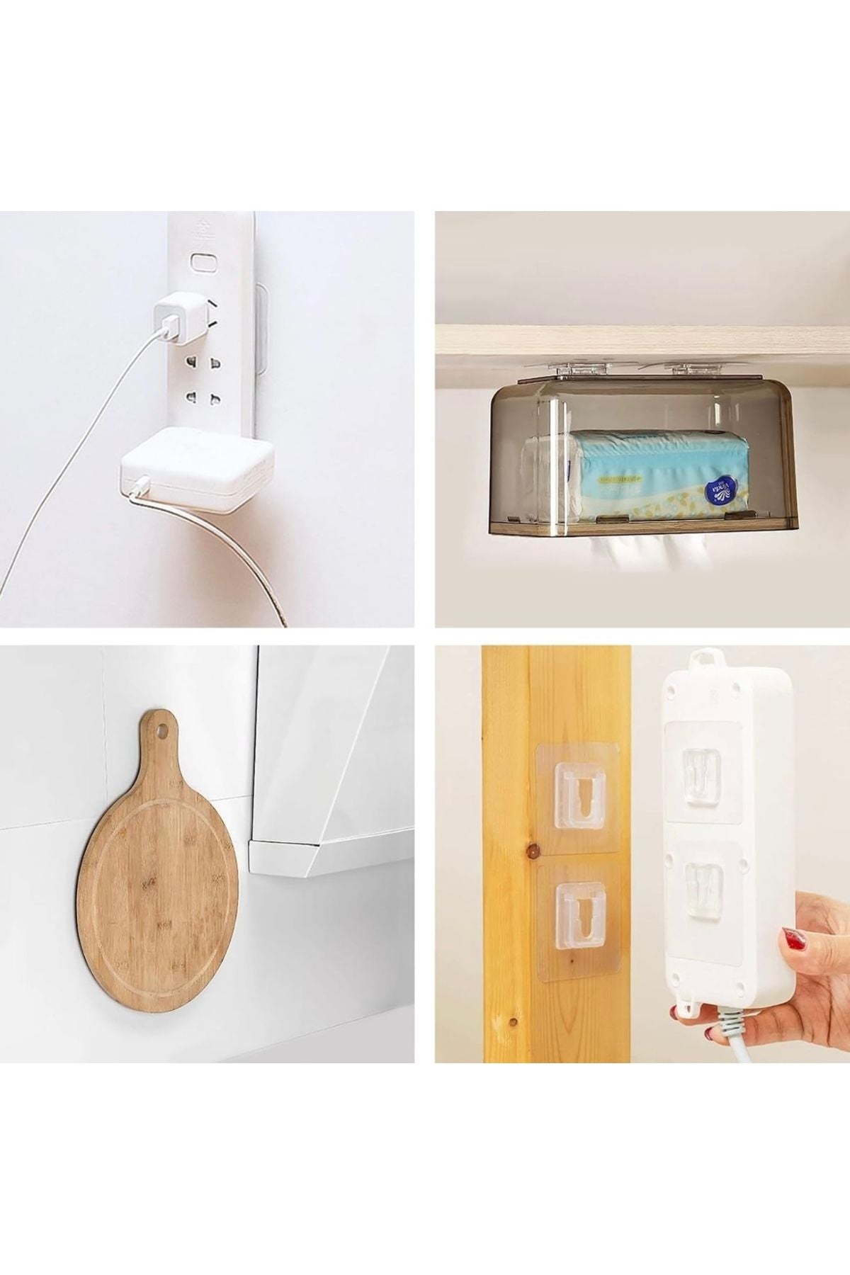 Yenigeldi 10 Set Çok Güçlü Kendinden Yapışkanlı Eşya Sabitleme Askısı Geçmeli Klips yzmk