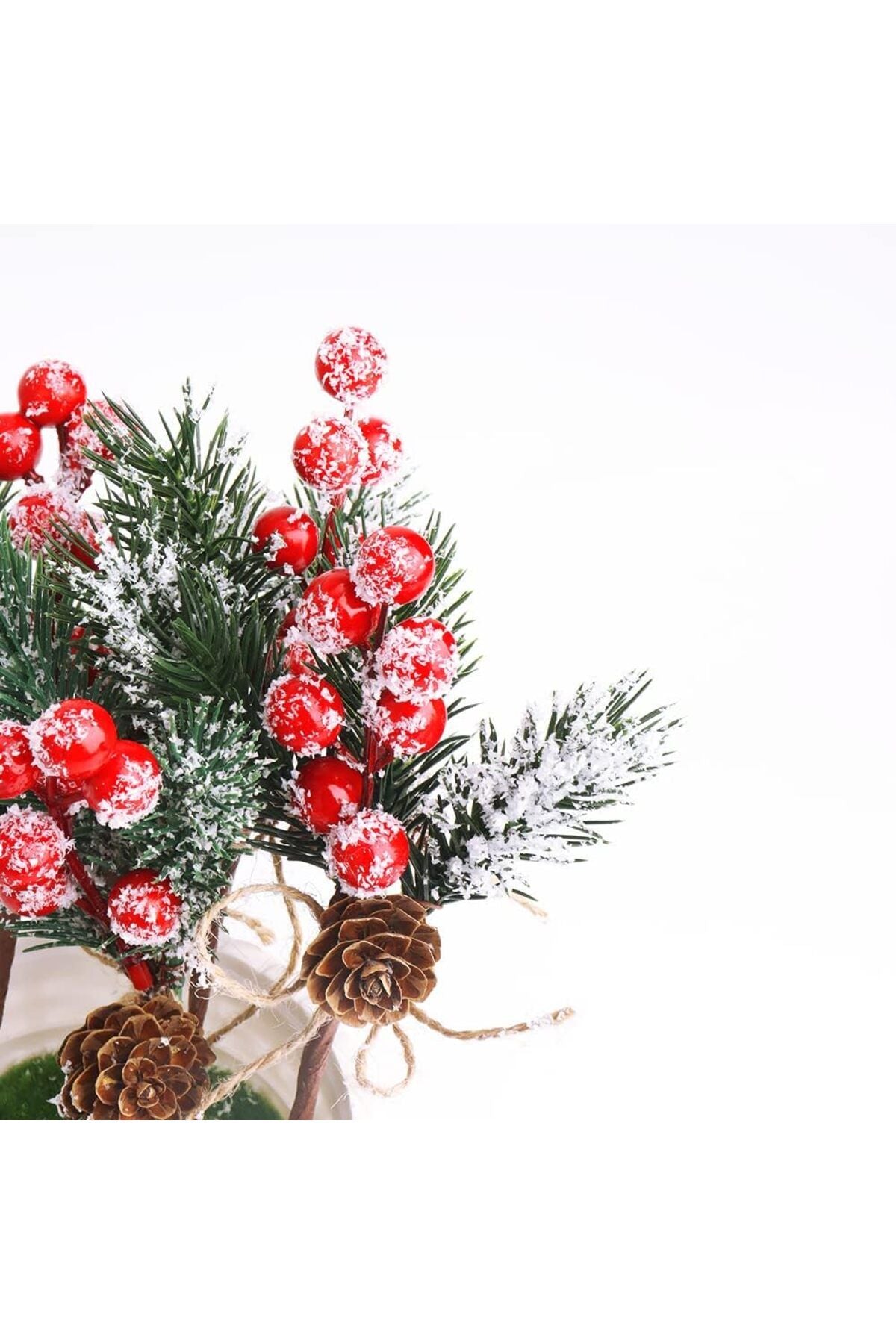 Yenigeldi 1 Adet Kozalaklı Kokina Yılbaşı Süsü Red Berry Hediye Paketi Süsü Dekorasyon