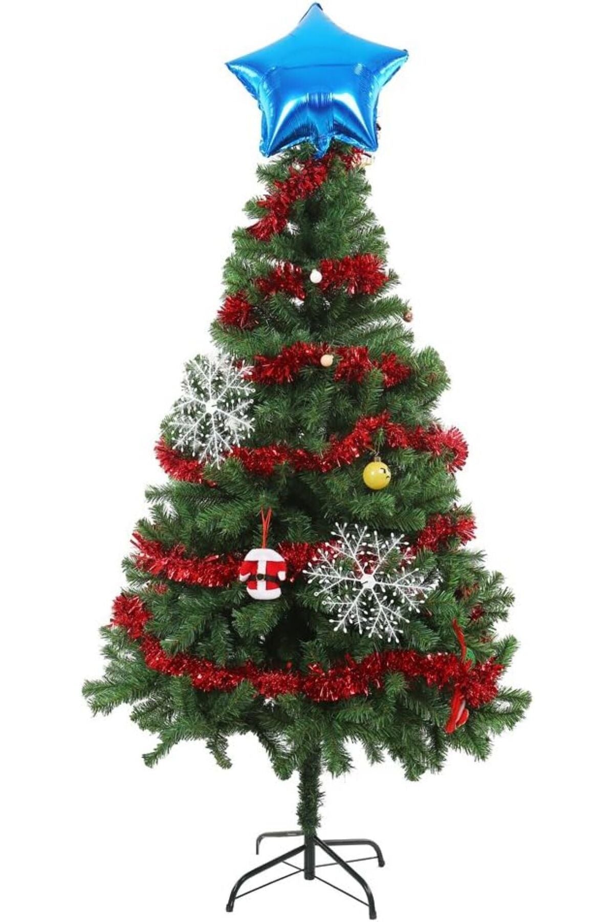 Yenigeldi 1 Adet 1.7 Metre Kırmızı Kalın Yılbaşı Püskül Süsü Tinsel Garland ,Süs t77