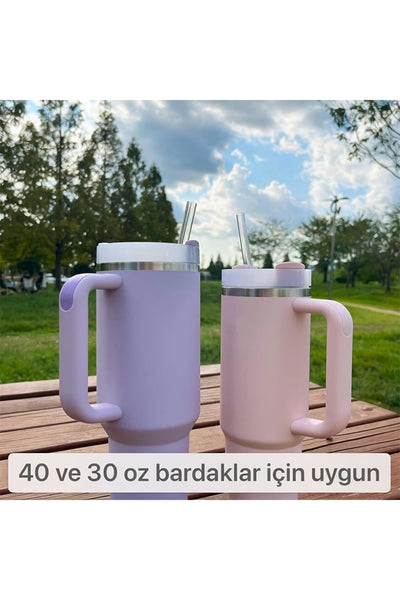 Yenigeldi 30 cm Stanly Quencher Uyumlu Tritan Malzeme Kalp Pipet ( 4 pipet + 1 Fırça)
