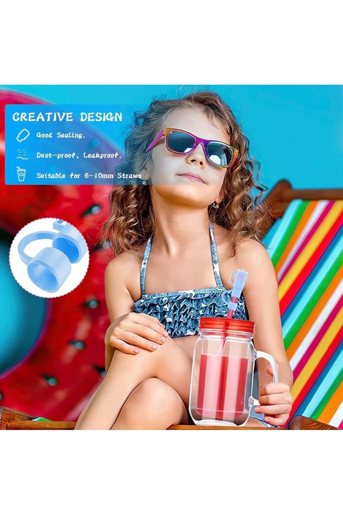 2 Adet 10 Mm Stanley İçin Pipet Kapağı ( Beyaz Pembe Ve Kırmızı Renklerde ) Pipet Tıpası