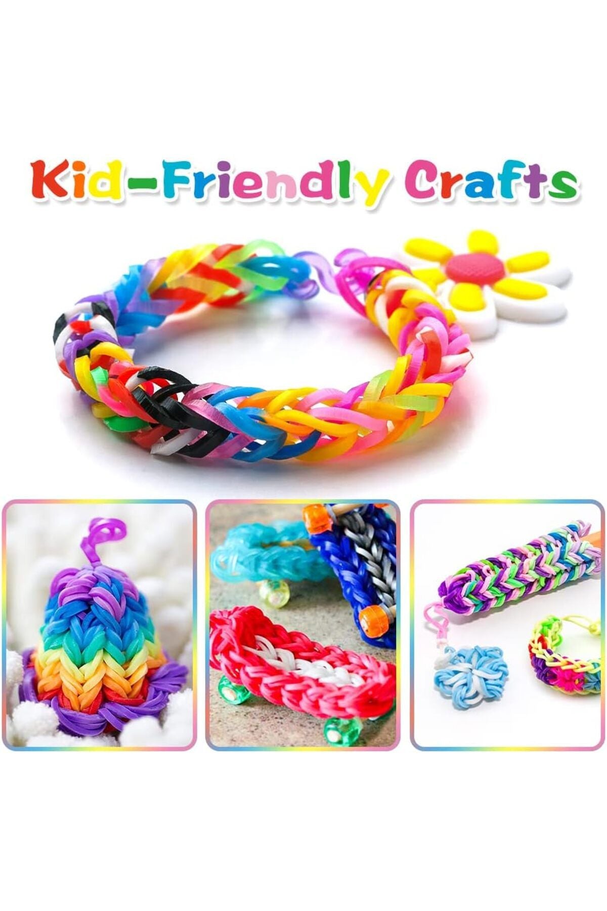 Yenigeldi 10 Paket Loom Band Bileklik Yapma Seti