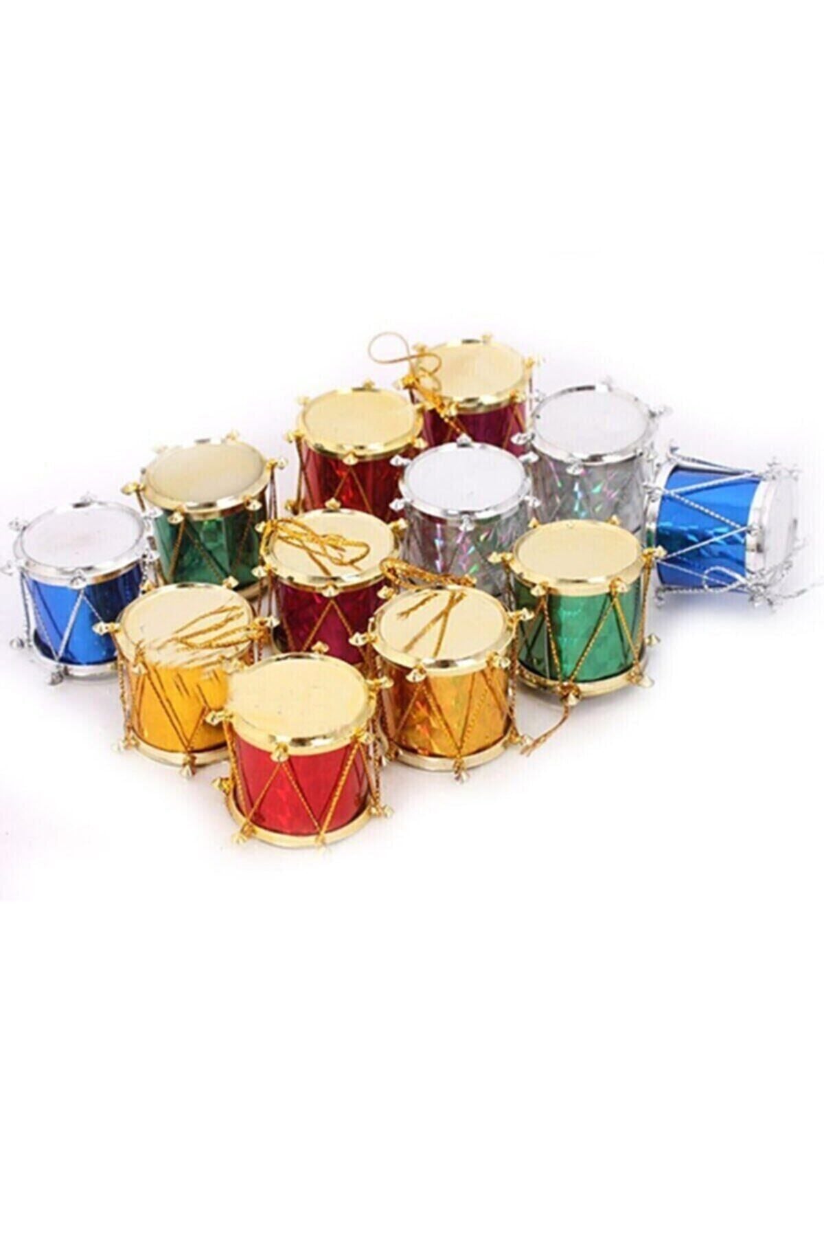 Yenigeldi 12 Adet Yılbaşı Çam Ağacı Davul Süs , Yılbaşı Parti Süsü