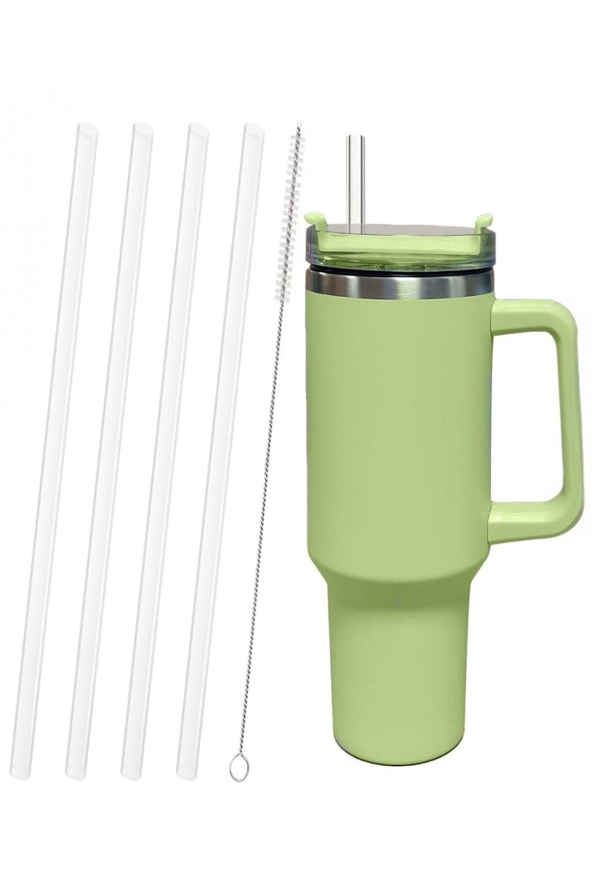 Yenigeldi 30 cm Stanly Quencher 40 oz ve 30 oz Uyumlu Yedek Tritan Pipet Seti + 1 adet Temizleme Fırçası