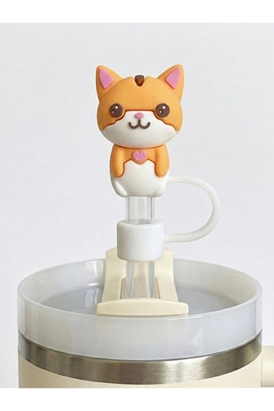 Yenigeldi Sevimli Kedi 10mm Pipet Koruyucu - Silikon Pipet Tıpası, Kapağı ve Başlığı