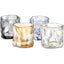 Yenigeldi 2 Pcs Irregular Rainbow Scandinavian Style Twisted Glass Whiskey, Cocktail, Bourbon Serving 236ml