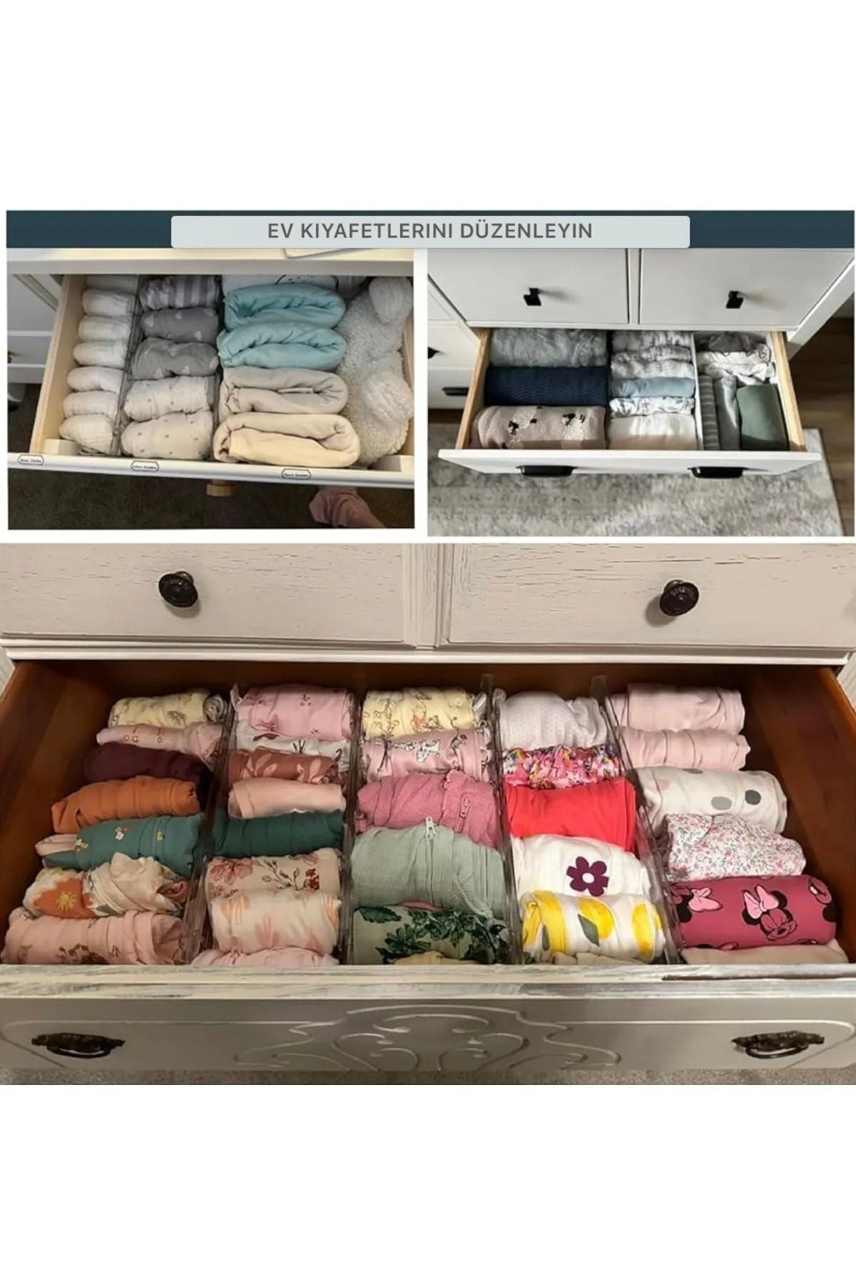 12 Adet Akrilik Şeffaf Teleskopik Ayarlanabilir Çekmece Bölücü Düzenleyici Organizer Y33312