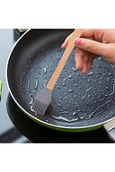 Yenigeldi 6 Adet 21 cm Pastel Renk Bambu Saplı Mini Silikon Pişirme Seti, ( Kaşık,Fırça,Spatula)