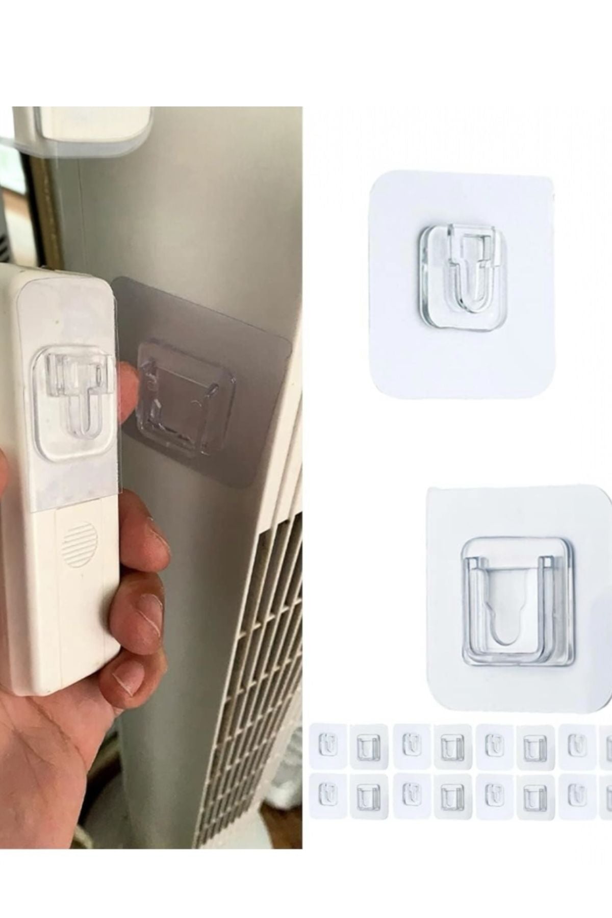 2 Set Çok Güçlü Kendinden Yapışkanlı Eşya Sabitleme Askısı Geçmeli Klips yzmk
