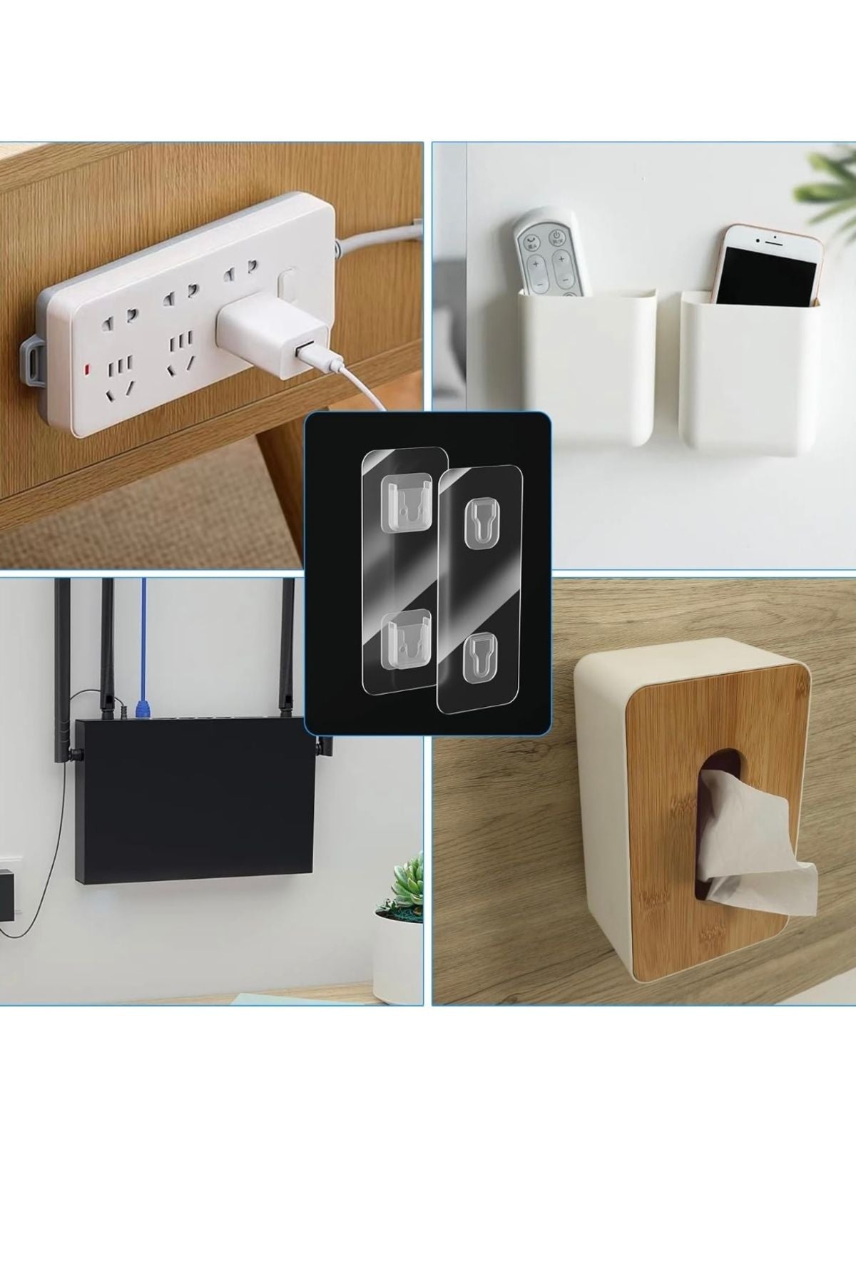 1 Set Çok Güçlü Kendinden Yapışkanlı Eşya Sabitleme Askısı Geçmeli Klips yzmk