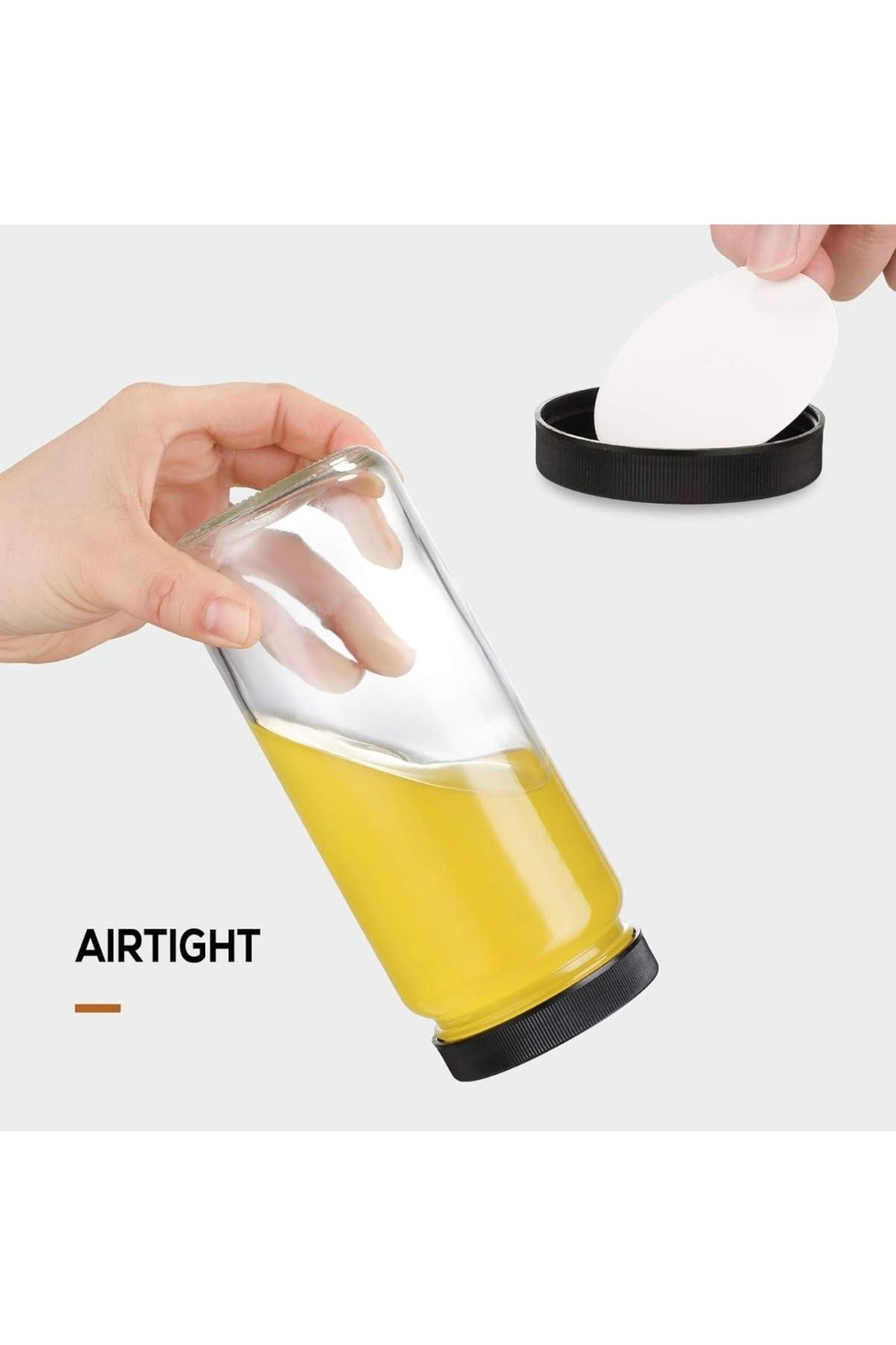 ABAZLAR 1 Adet (Pipet ve 2 Kapaklı) Cam Bardak , Hava Geçirmez Kapak, Meyve Suyu, Boba, Smoothie,